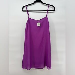 NWT Club Monaco 100% Silk Mini Cloud Dress Purple 4